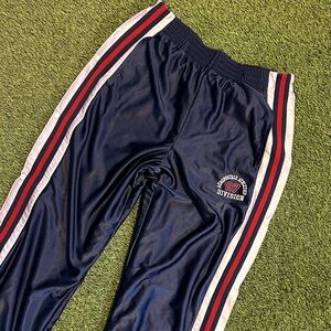 Rare Vintage Y2K Aeropostale Navy Joggers Sweatpants with Red and White Stripes